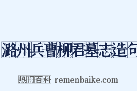 潞州兵曹柳君墓志造句是什么意思的图片